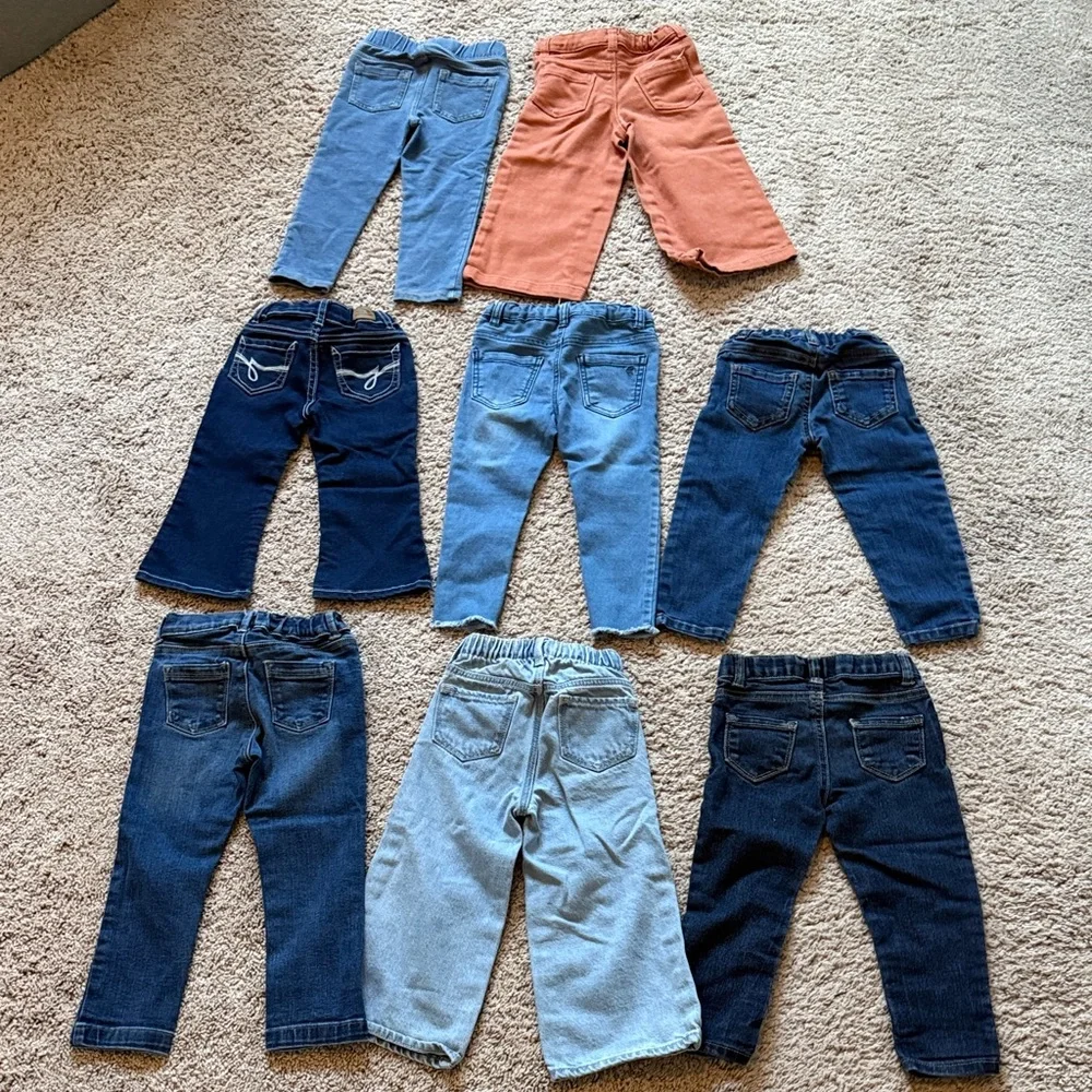 Toddler Girls Denim and Corduroy Pants Set 2T - Picture 1 of 9